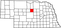 Map of Nebraska highlighting Loup County