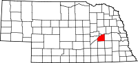 Map of Nebraska highlighting Polk County