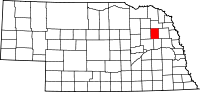 Map of Nebraska highlighting Stanton County