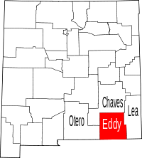 State map highlighting Eddy County