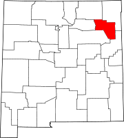 State map highlighting Harding County