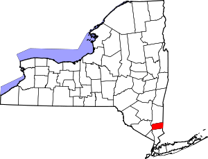 Map of New York highlighting Putnam County