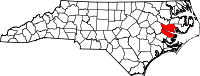 Map of North Carolina highlighting Beaufort County