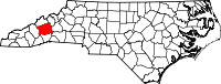 State map highlighting Buncombe County