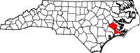 State map highlighting Craven County