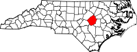 State map highlighting Johnston County