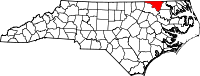 Map of North Carolina highlighting Northampton County