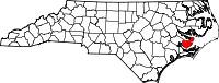 State map highlighting Pamlico County