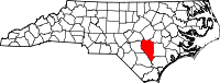 State map highlighting Sampson County