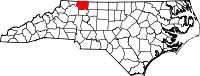 State map highlighting Surry County