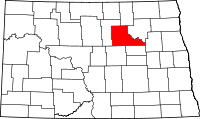 State map highlighting Benson County