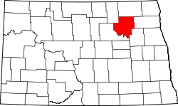 State map highlighting Ramsey County