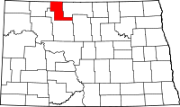 State map highlighting Renville County