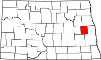 State map highlighting Steele County