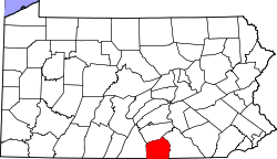 State map highlighting Adams County