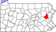 State map highlighting Carbon County