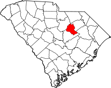 Map of South Carolina highlighting Lee County