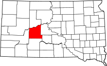 State map highlighting Haakon County