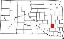 State map highlighting Hanson County