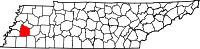 Map of Tennessee highlighting Haywood County