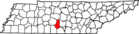 Map of Tennessee highlighting Marshall County