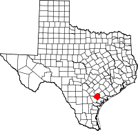 State map highlighting Goliad County