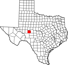 State map highlighting Irion County