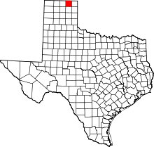 State map highlighting Ochiltree County