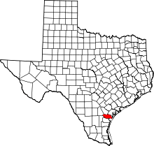 State map highlighting San Patricio County