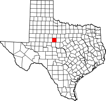 Map of Texas highlighting Taylor County