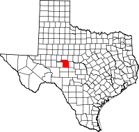 State map highlighting Tom Green County