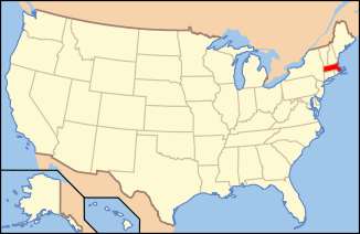 Map of the United States with Massachusetts highlighted