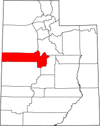 State map highlighting Juab County