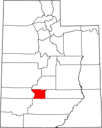 State map highlighting Piute County