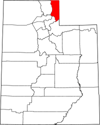 State map highlighting Rich County