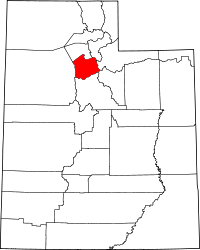 State map highlighting Salt Lake County