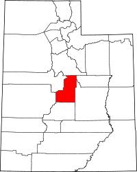 State map highlighting Sanpete County