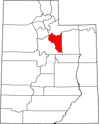 State map highlighting Wasatch County