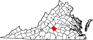 State map highlighting Appomattox County