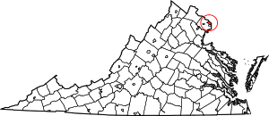 State map highlighting Arlington County