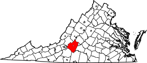 State map highlighting Bedford County