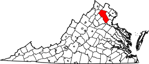 State map highlighting Fauquier County