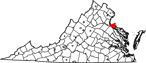 State map highlighting King George County