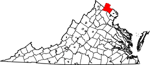 State map highlighting Loudoun County