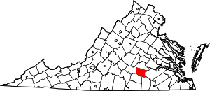 State map highlighting Nottoway County