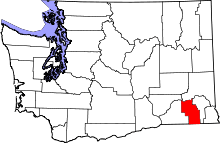 State map highlighting Columbia County