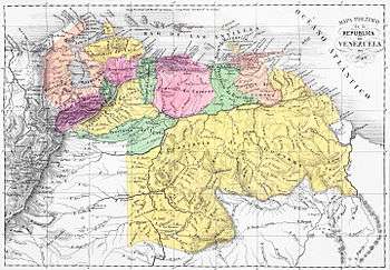 1840 map of Venezuela, by Agostino Codazzi.