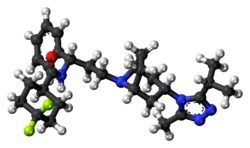 Ball-and-stick model of the maraviroc molecule