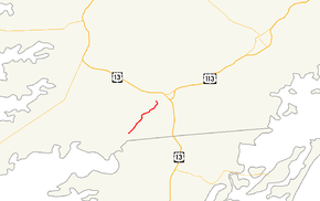 A map of the far southern Eastern Shore of Maryland showing major roads.  Maryland Route 371 runs from Cedar Hall to Pocomoke City.