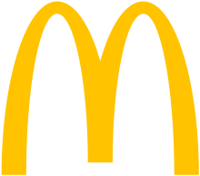 Two yellow arches joined together to form a rounded letter M